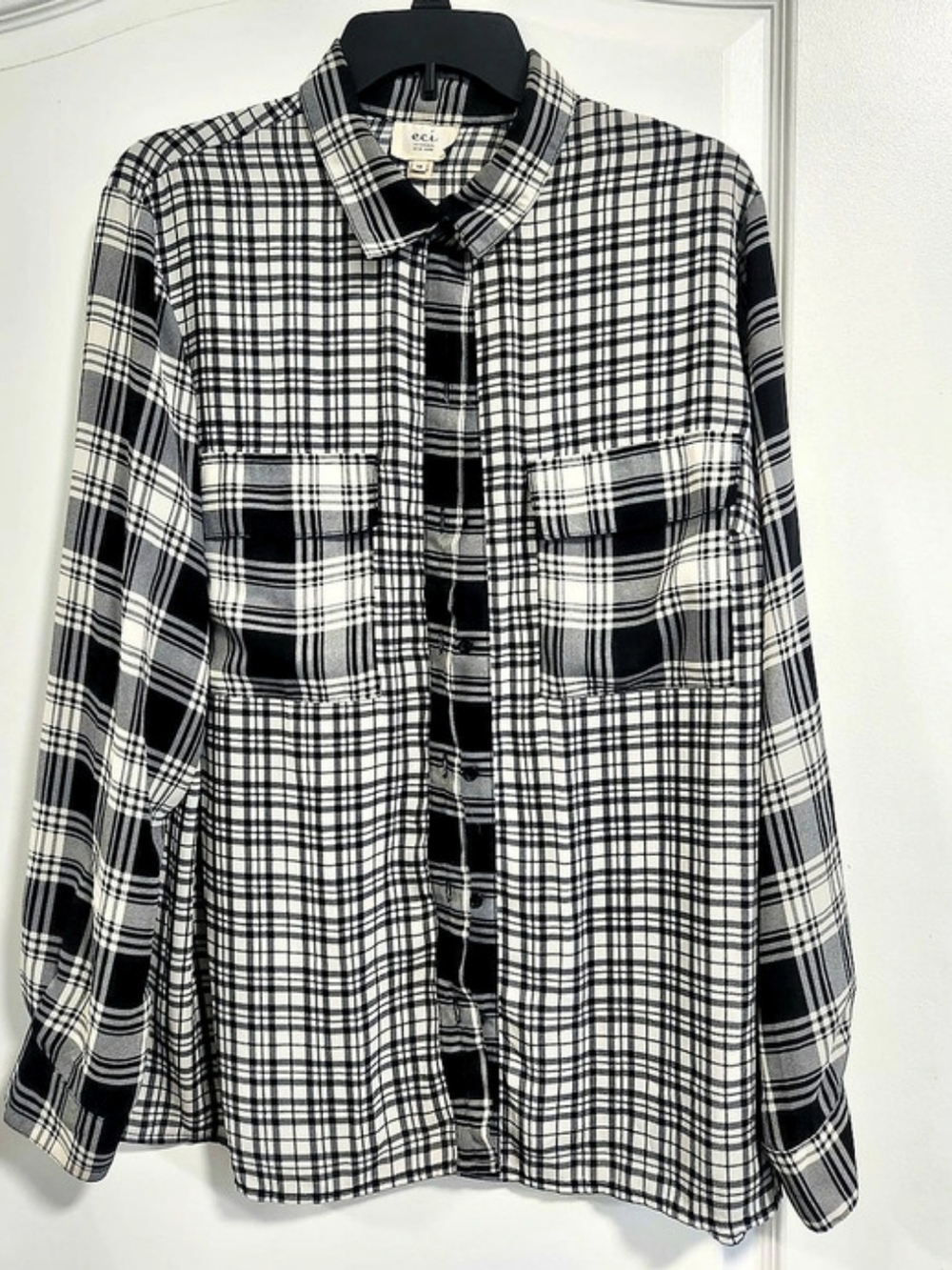 eci Women's Plaid Button Down Shirt Size 1X